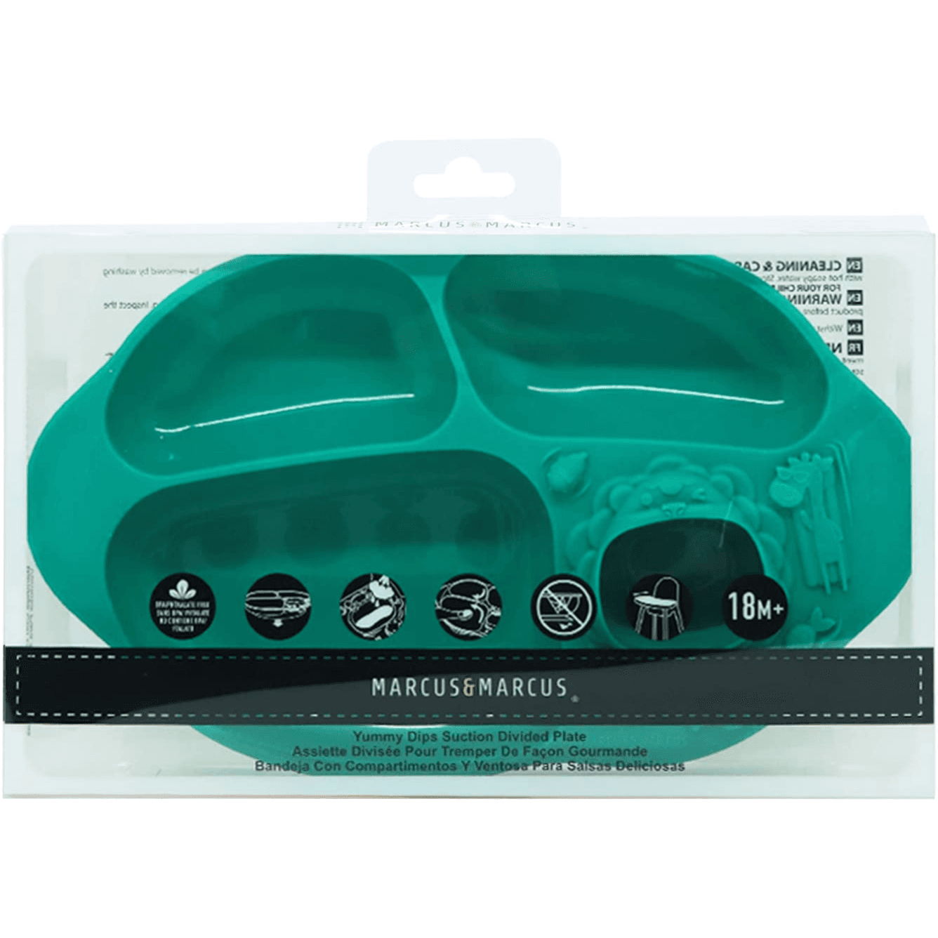 Marcus N Marcus Yummy Dips Suction Divided Plate Ollie