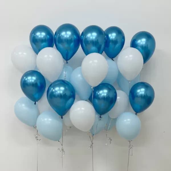 Blue Balloon Helium Bunch