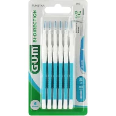 Gum 2314 Bi-direction Interdental brush  iso size 2 0.9mm 6 brushes