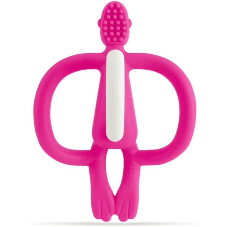 Matchstick Monkey Original Teether & Gel Applicator Silicone Rubine Pink Monkey