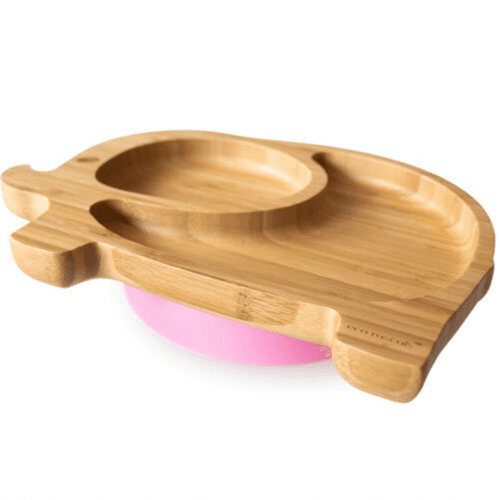 Eco Rascals Bamboo Elephant Suction Plate Pink