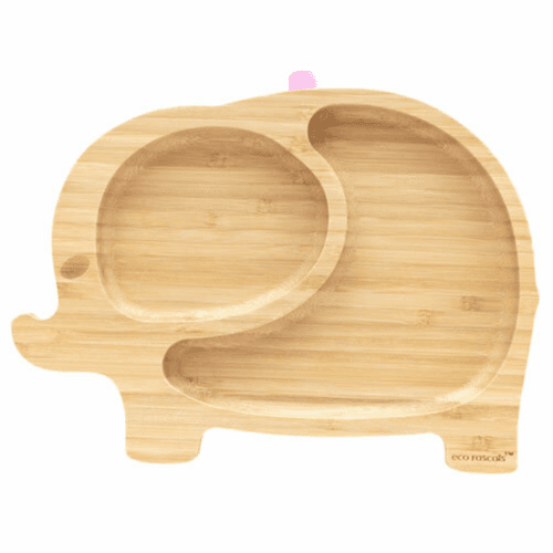 Eco Rascals Bamboo Elephant Suction Plate Pink