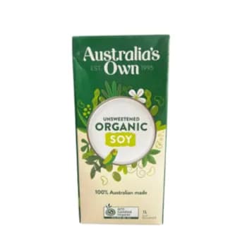 Australia’s Own Organic Soy Milk (Unsweetened) 1ltr