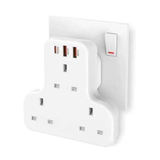 Multi-Port Wall Socket 3 socket/1 PD / 2 USB /