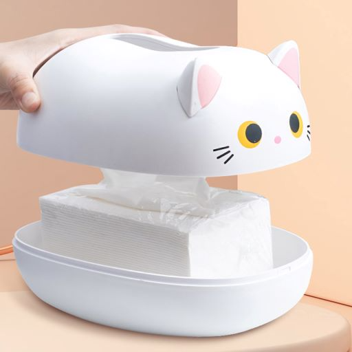 Cat Tissue Box (White)