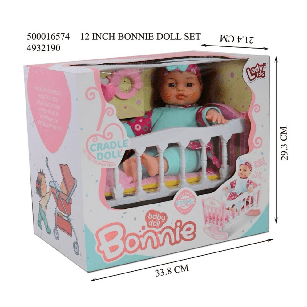 Bonnie talking Baby Doll with Cradle - LD69001H