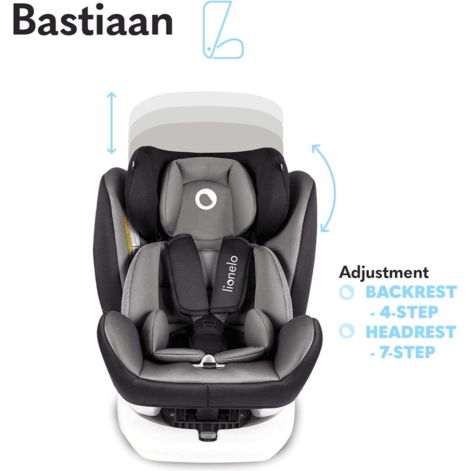 Lionelo Bastiaan 360 Baby Car Seat Grey White Base (Buy 1 Get 1 Free)