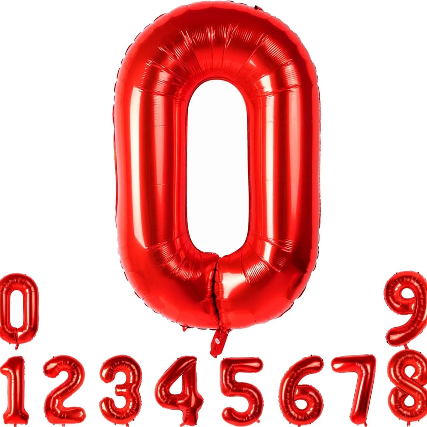 40 Inch Foil Balloon Number  Red With Helium ( Choose 1 Number Only )