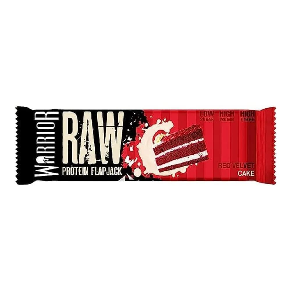 Warrior Raw Flap Jack Low Sugar High Protein Bar Red Velvet Cake Flavour 75g Per Unit