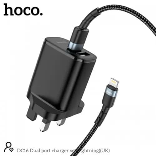 Hoco Dc16 Dual Port Adapter With Cable (Lightning)