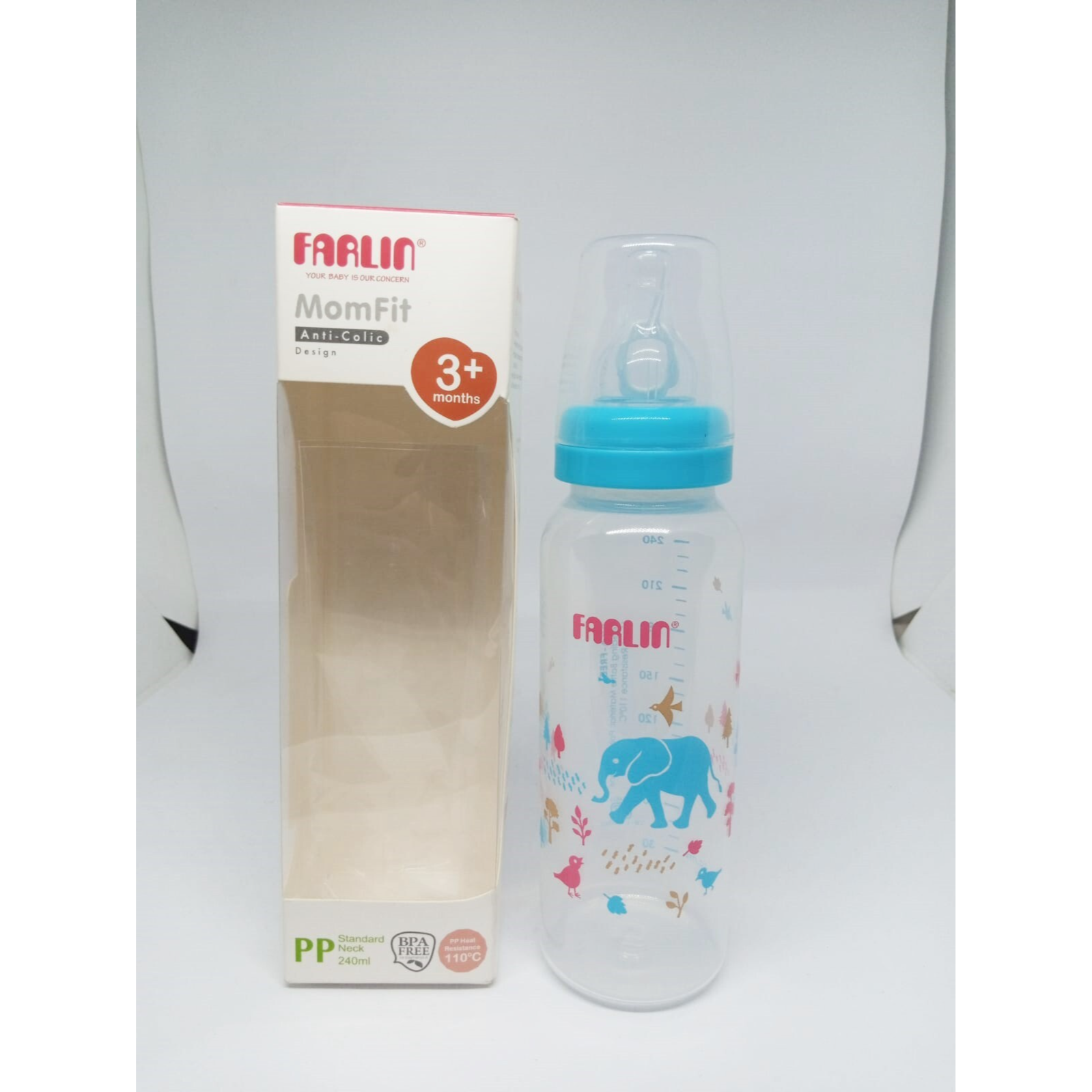 farlin standard neck feeding bottle 3+ months 240ml