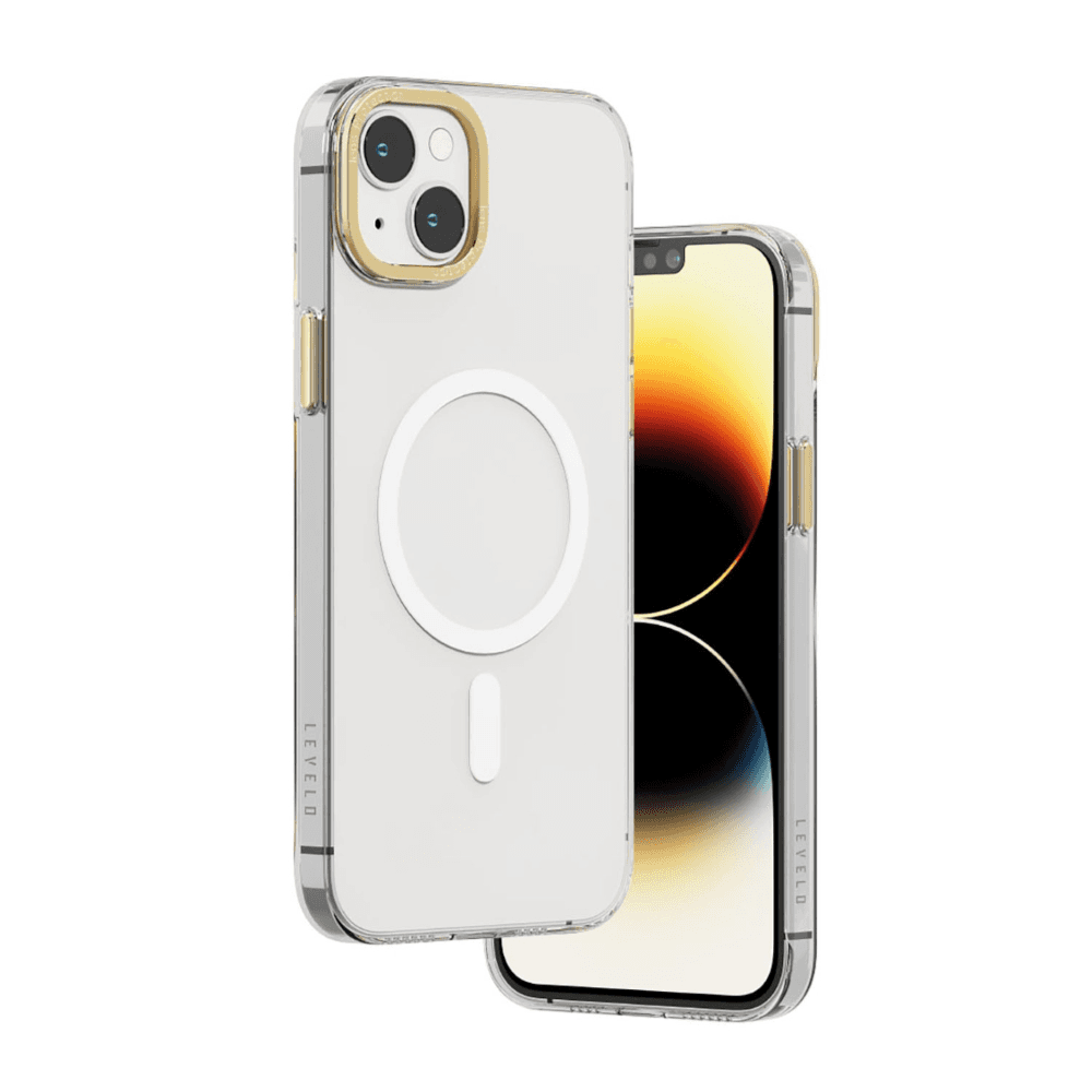 Levelo Magsafe Sensa Clear Back Case For Iphone 14 Plus - Clear/champagne