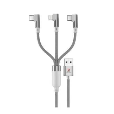 Swiss Military 3in1 Heavy duty-high performance cable 2mtr (USB-A to USB C-Lightning-Micro)