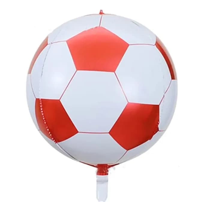 18'' Football Foil Balloon With Helium White And Red