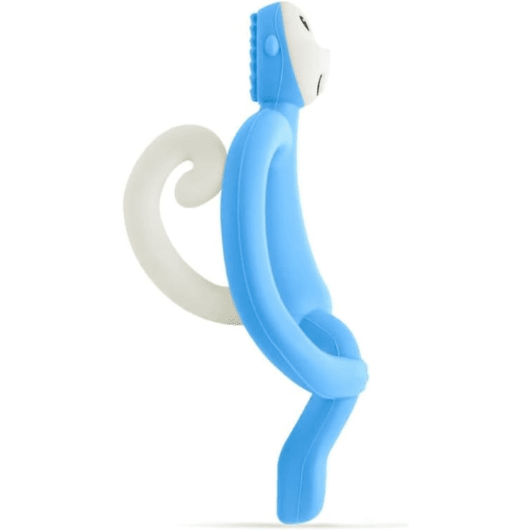 Matchstick Monkey Original Teether & Gel Applicator Silicone Rubine Light Blue Monkey