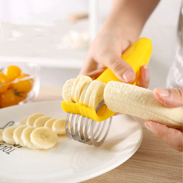 Stainless Steel Banana Cutter Slicer - Kitchen Tool For Cucumber, Vegetables, And Hotdogs Slicing