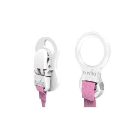 Nuvita Pacifier Holder With Snap Fastener - 2 (Buy 1 Get 1 Free)