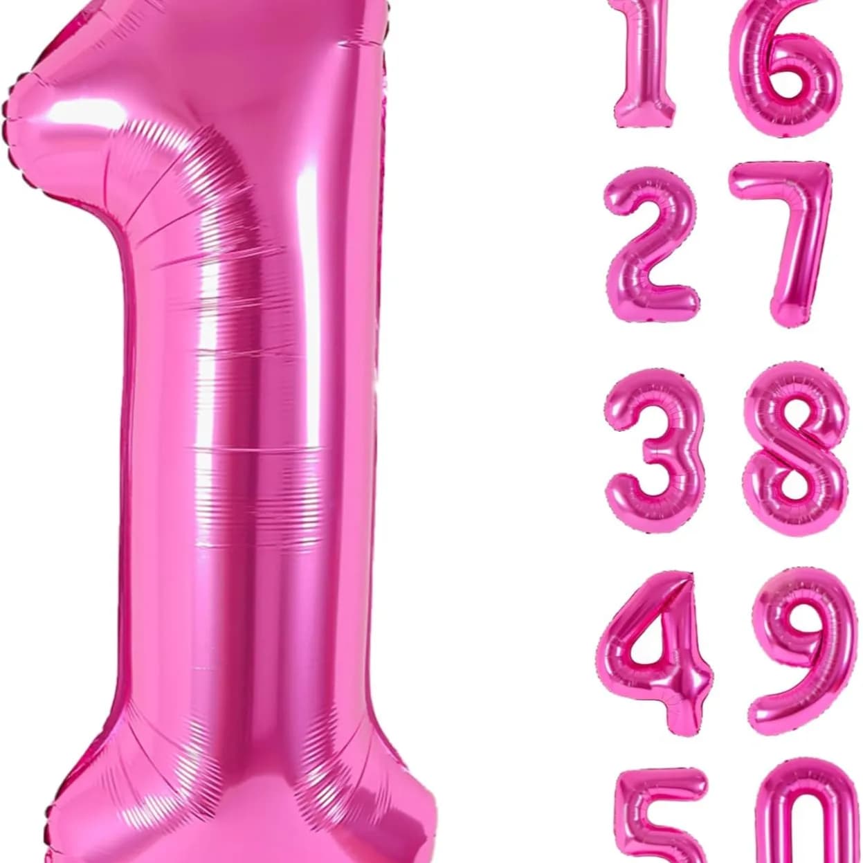 40 Inch Foil Balloon Pink Color With Helium ( Choose 1 Number Only )