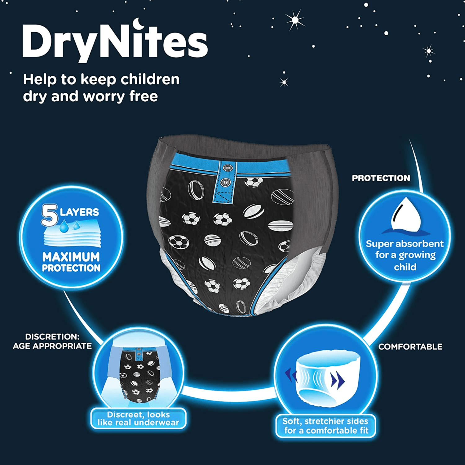 Huggies Drynites Pyjama Pants 27 57 Kg 8y 15y Boys