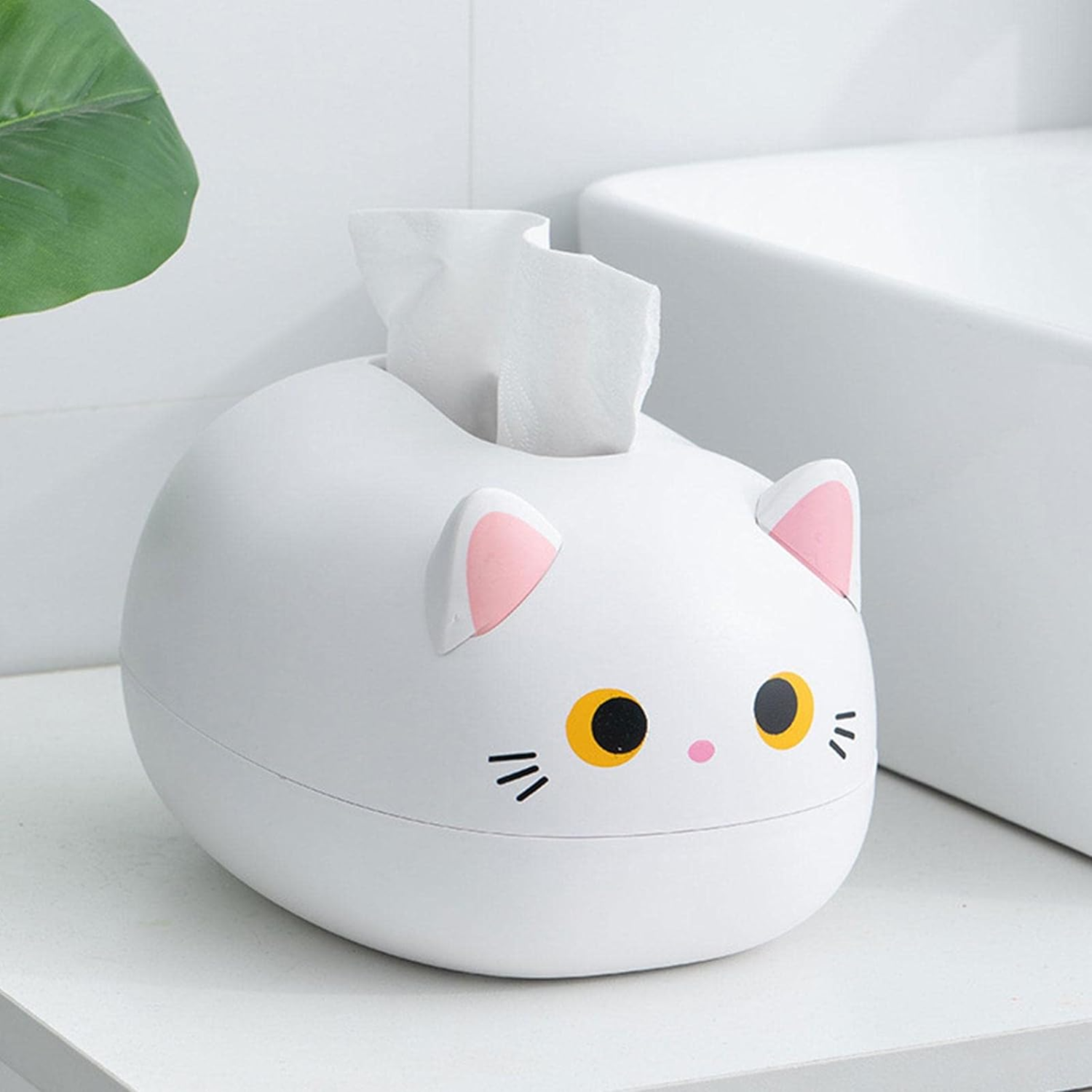 Cat Tissue Box (White)