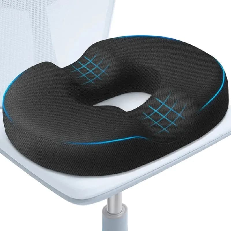 Donut Pillow Seat Cushion - Memory Foam Coccyx, Tailbone, And Hemorrhoid Pain Relief Chair Cushion