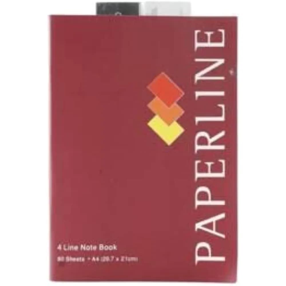 Paperline A4 4 Lined Notebook (80 Sheets) 1 Pcs