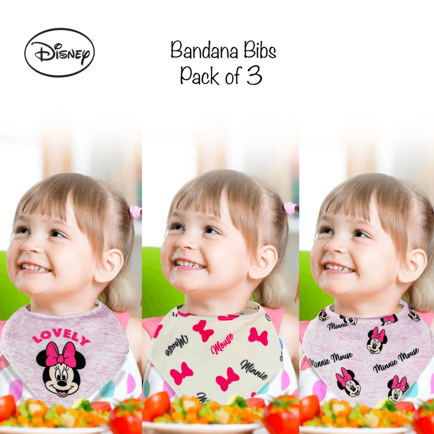 Infant Bib Po3 Mickey Bandana Bibs - 2 (Buy 1 Get 1 Free)
