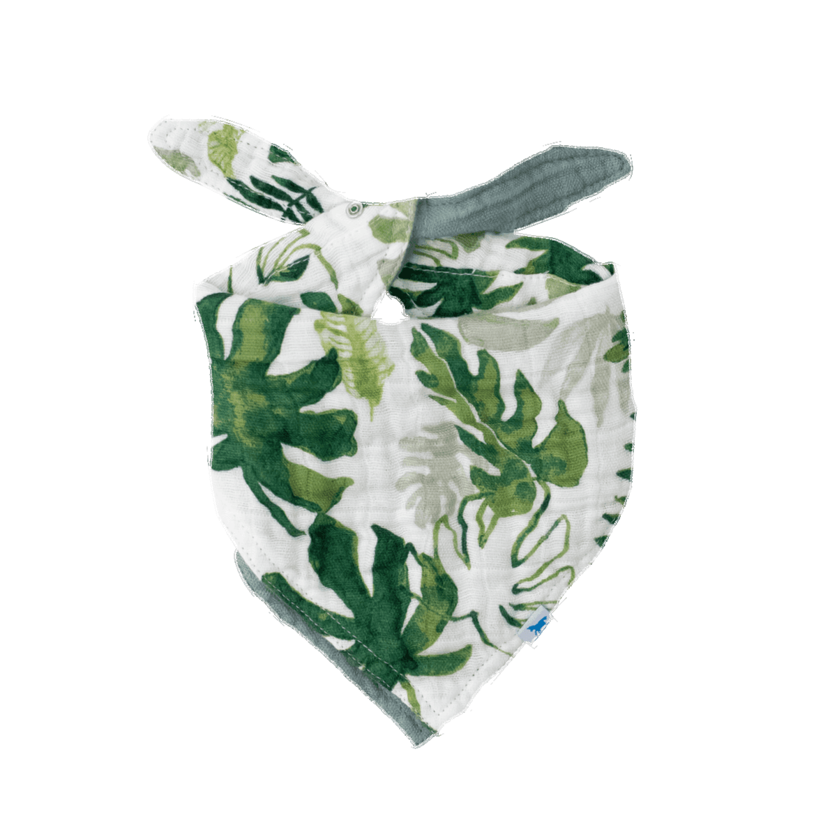 Little Unicorn Cotton Muslin Reversible Bandana Bib Tropical Leaf