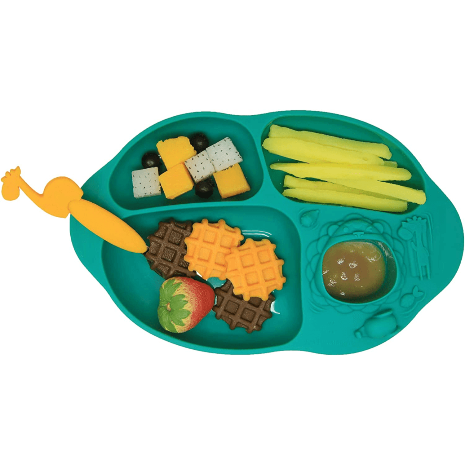 Marcus N Marcus Yummy Dips Suction Divided Plate Ollie