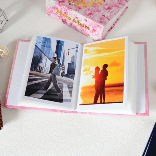 1PC Golden Rose Pattern Paper 100 Photo Album (Brown Rose)