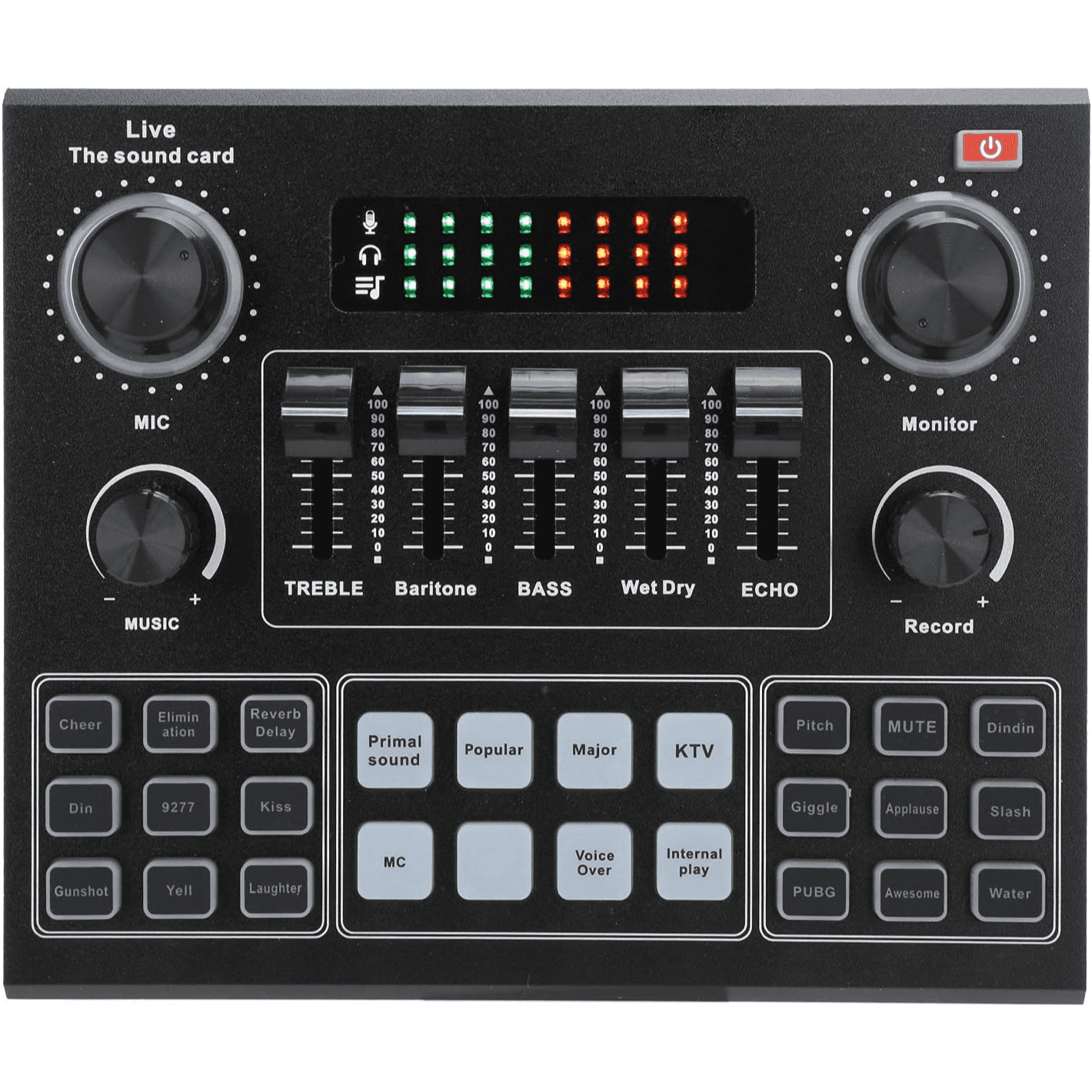 V9 Bluetooth Sound Card Stereo Audio Mixer with Effects and Voice Change for Computer Game Mobile Phone Live Broadcast