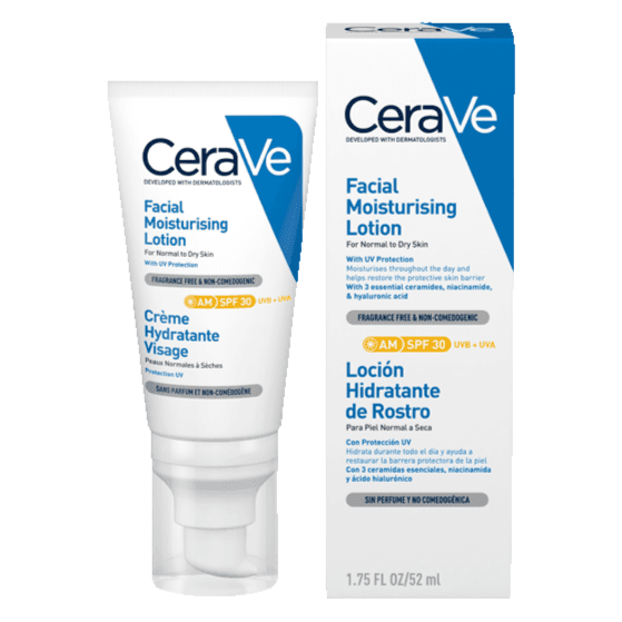 CeraVe AM Facial Moisturising Cream with SPF 30 for Normal to Dry Skin 52ml