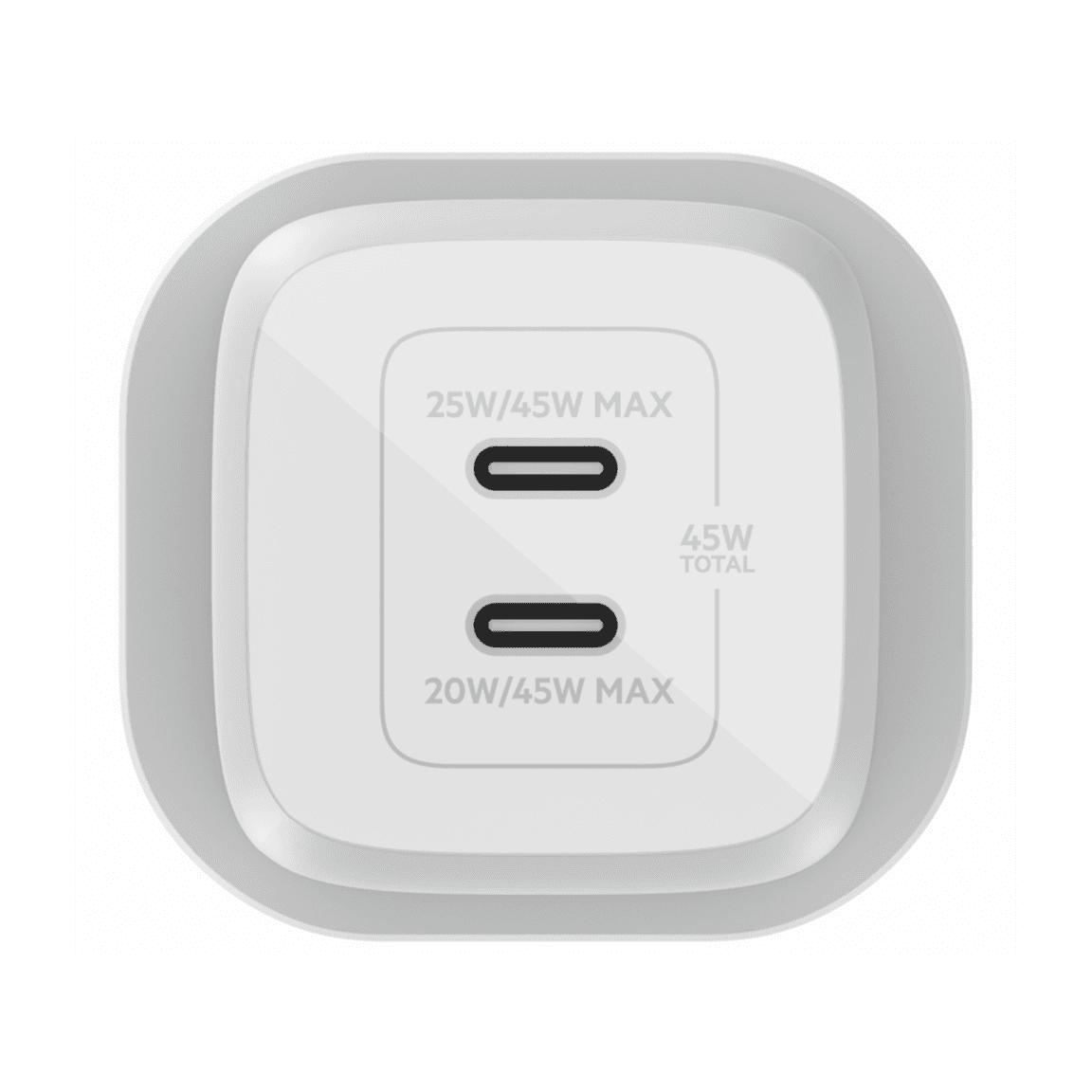 Belkin BoostCharge Pro 45W GaN Dual USB-C Wall Charger - White-WCH011MY