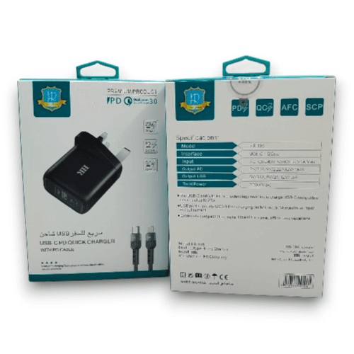 HR-USB-C PD Quick Charger With PD Cable (HR-107)