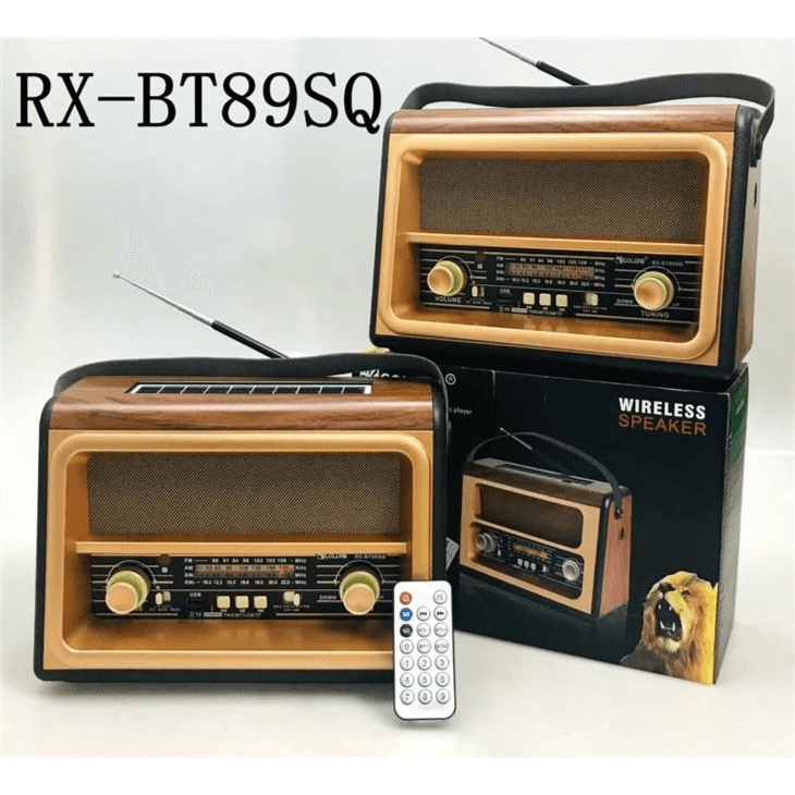 GOLON RX-BT89SQ Multifunction Radio Outdoor Solar Panel with Strap Fm Am USB Rechargeable Radio