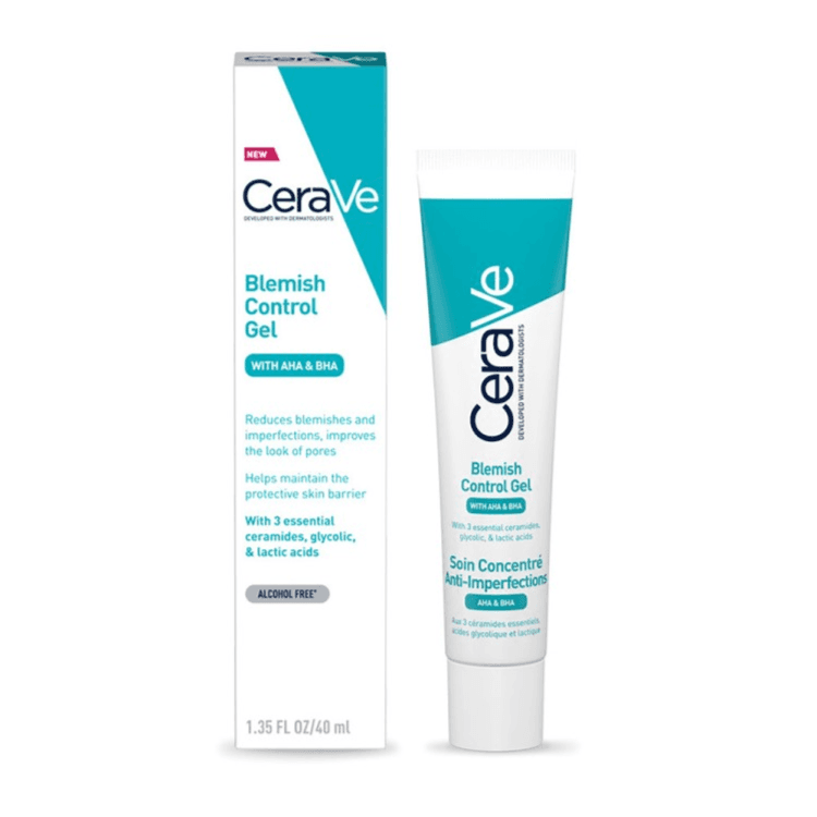 CeraVe Blemish control Gel with AHA & BHA reduce blemishes and imperfections & improve pores 40ml