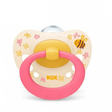 Nuk Signature Silicone Orthodontic Pacifier From 6-18months Girl Yellow / Pink Mat 1pcs