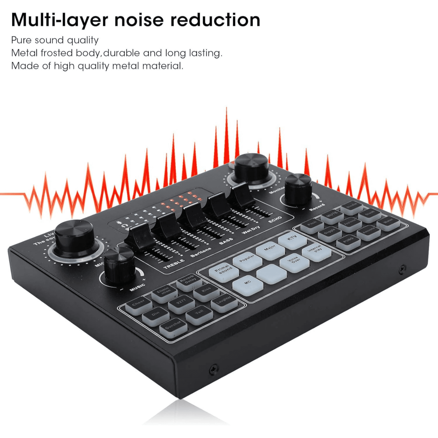 V9 Bluetooth Sound Card Stereo Audio Mixer with Effects and Voice Change for Computer Game Mobile Phone Live Broadcast