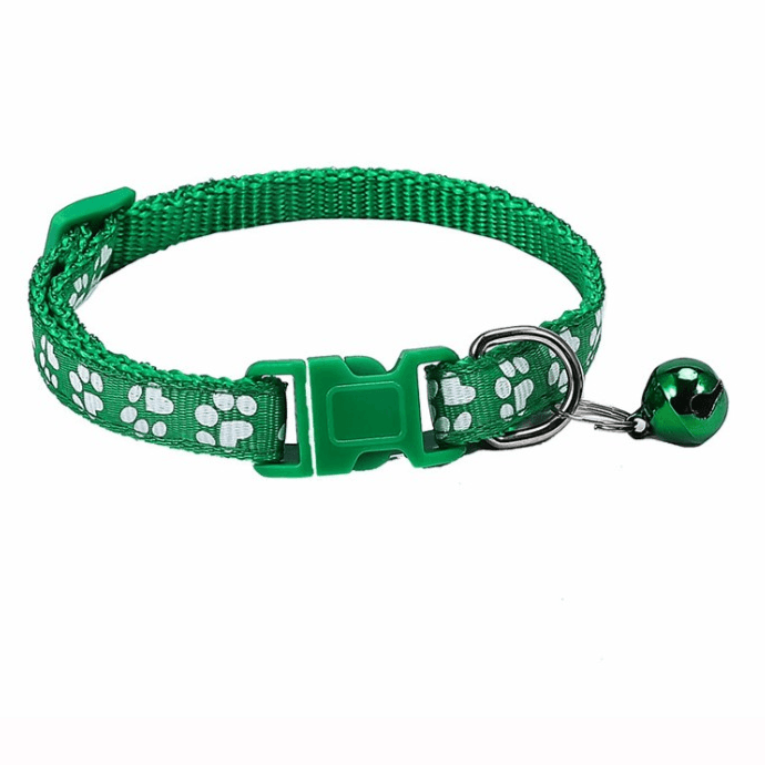 Cat Collar Size Adjustable with Bell (Green) 