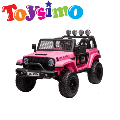 12V OFF ROAD LEATHER SEAT Pink RIDE ON JEEP