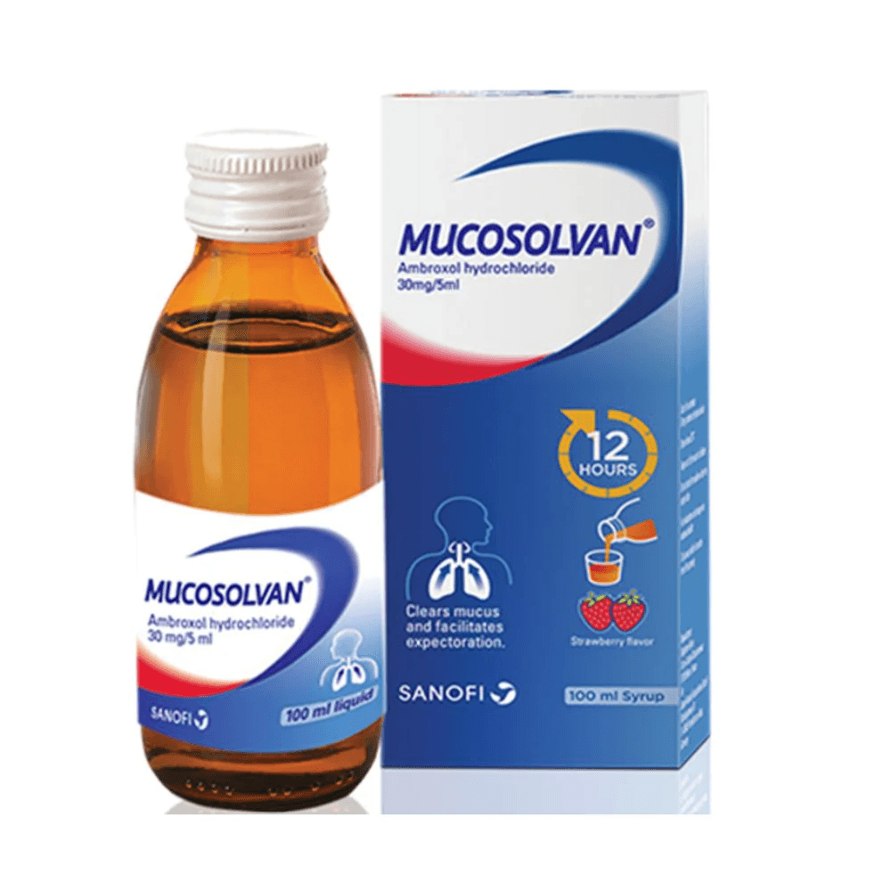Mucosolvan Strawberry Flavour 12hours Syrup 100ml