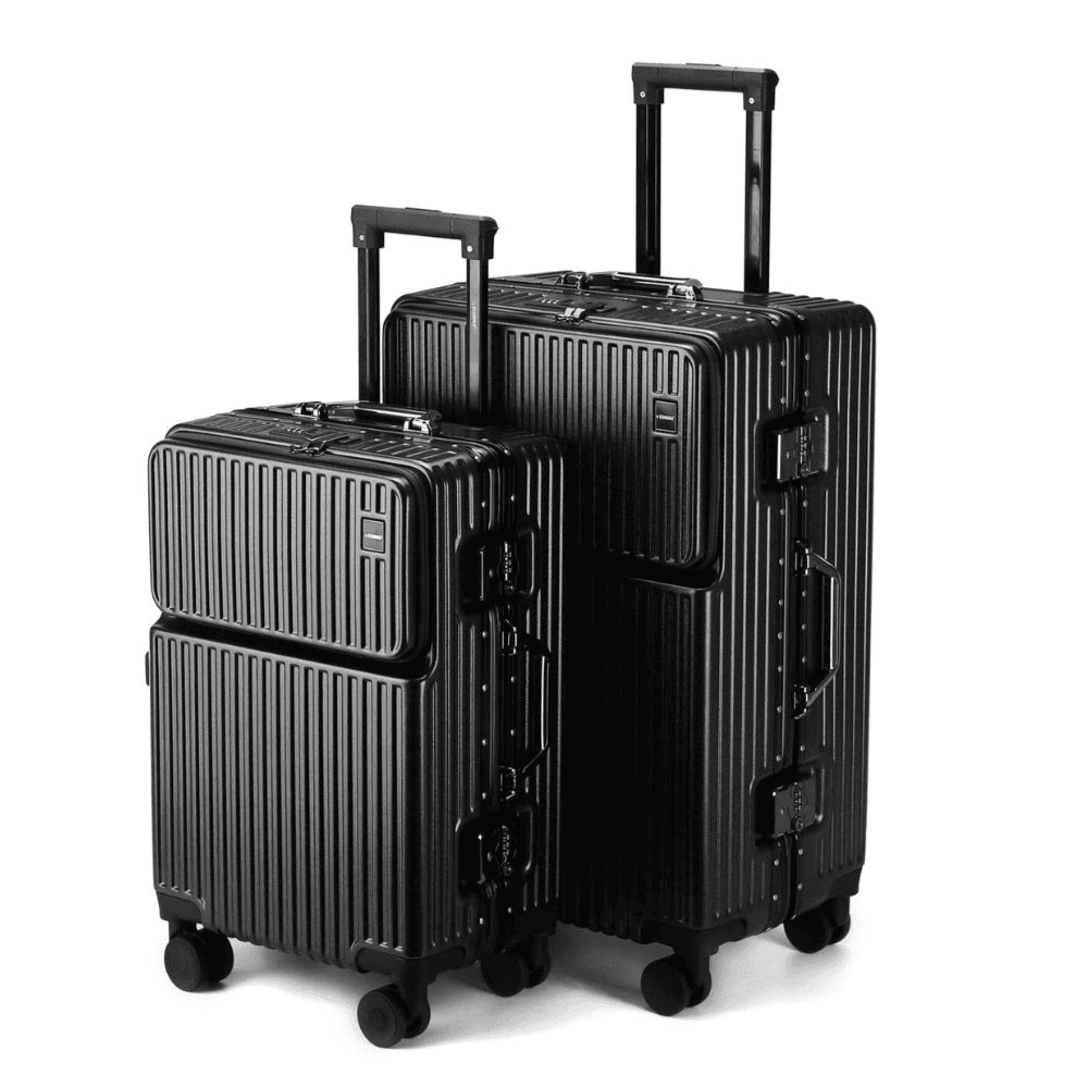STARGOLD PC Hard Side Zipperless 2 PCS Luggage Set 360° Rotational Wheels Suitcase, SG-PC431 BLACK