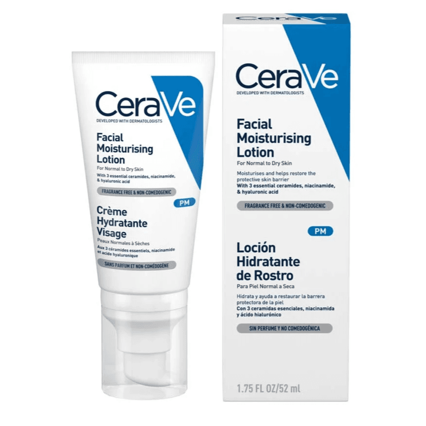 Cerave Pm Facial Moisturising Lotion For Normal To Dry Skin To Restore The Skin Barrier 52ml
