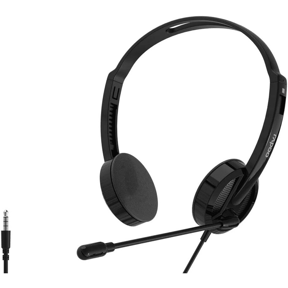 Rapoo H101 Wired Stereo Headphone, 3.5mm Jack, High Quality Stereo Audio, Plug And Play, Black | H101