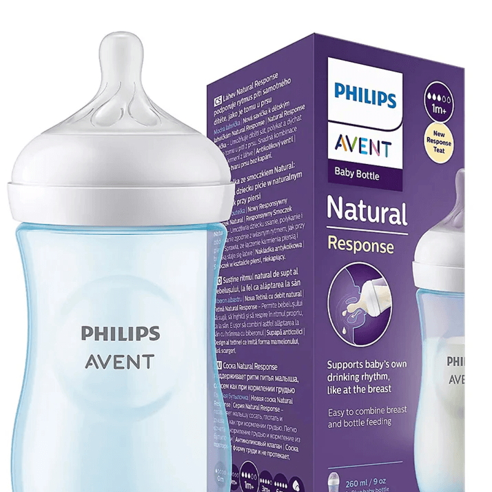 AVENT NATURAL RESPONSE PLASTIC FEEDING BOTTLE 260ML