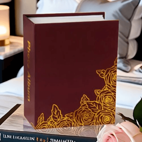 1PC Golden Rose Pattern Paper 100 Photo Album (Brown Rose)
