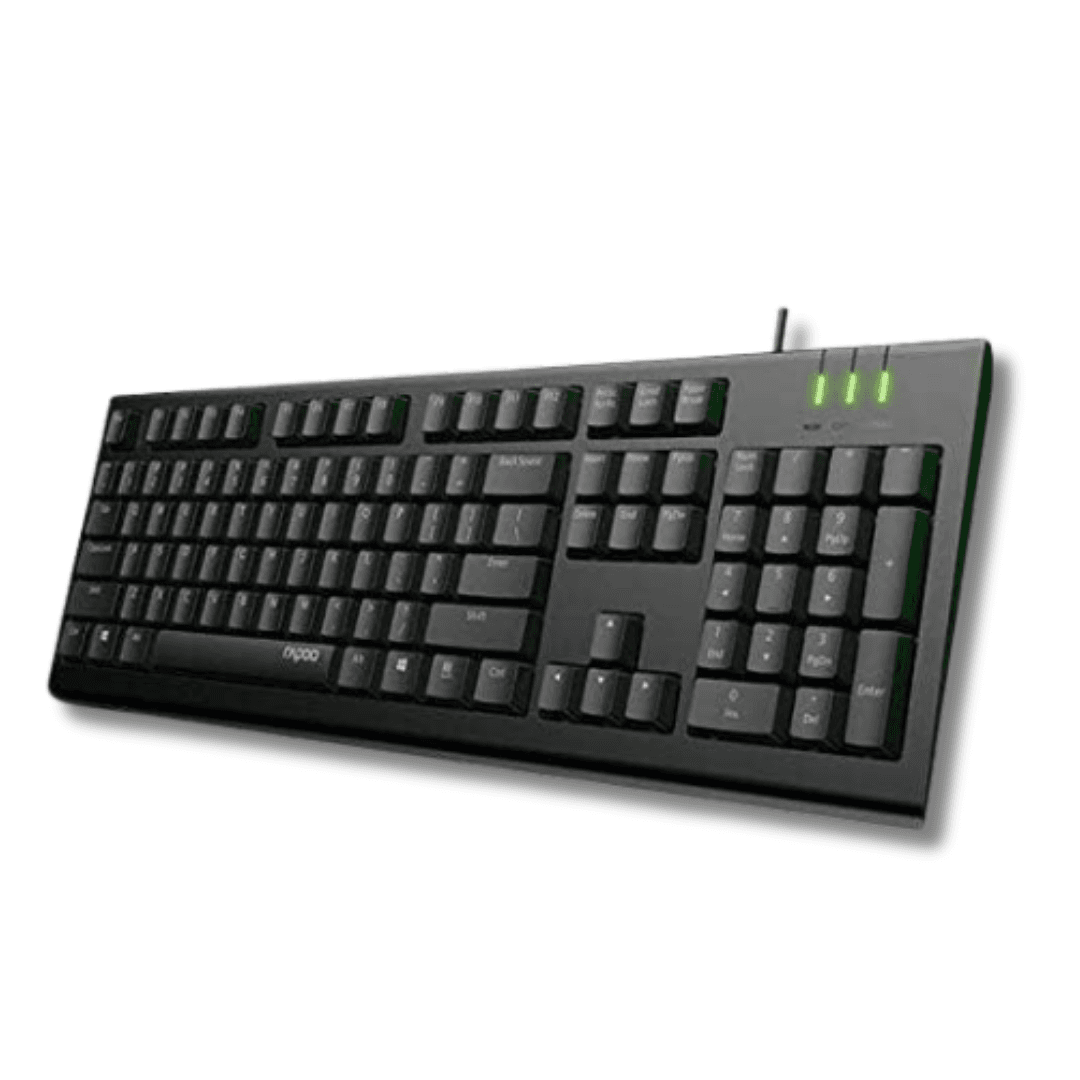 Rapoo NK1900 Spill Resistance Wired USB Keyboard Wired for Laptop, PC