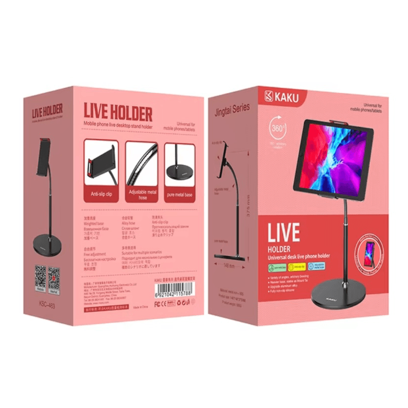 KAKUSIGA Mobile Holder For Cell Phone Tab Live Holder Cradle Adjustable Metal Base Arbitrary Bending Anti Slip-KSC463