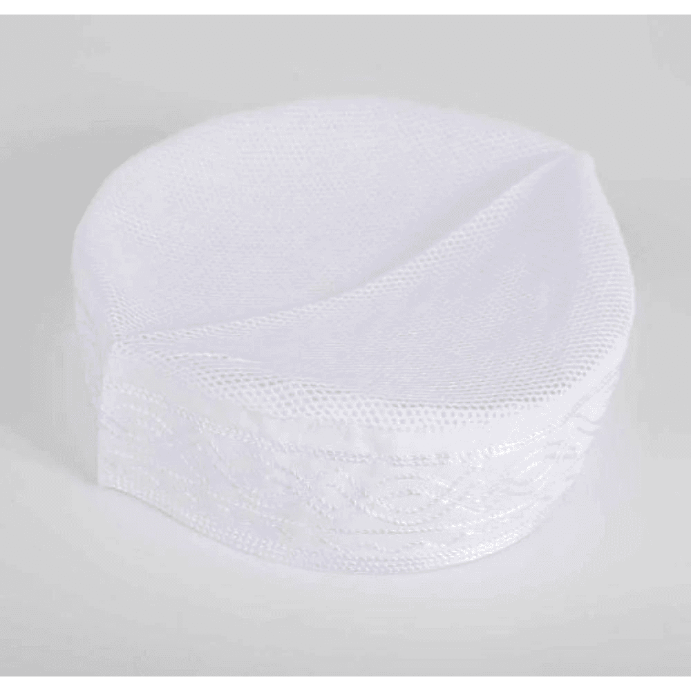 Cap Namas White Plain 100% Cotton
