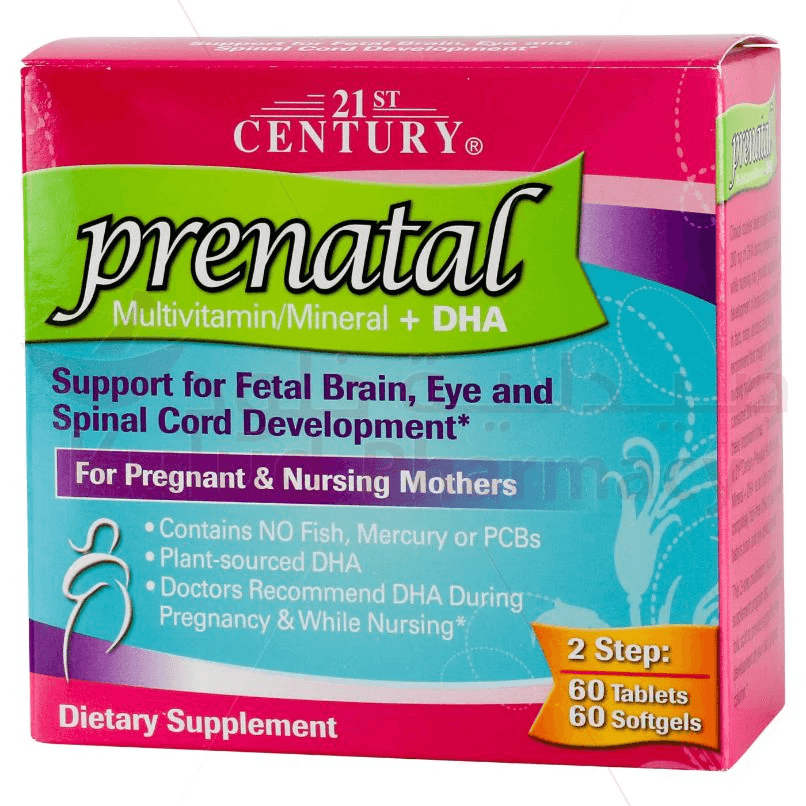21ST CENTURY PRENATAL + DHA 60TABS